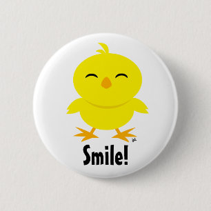 Cute Chick Smile Button