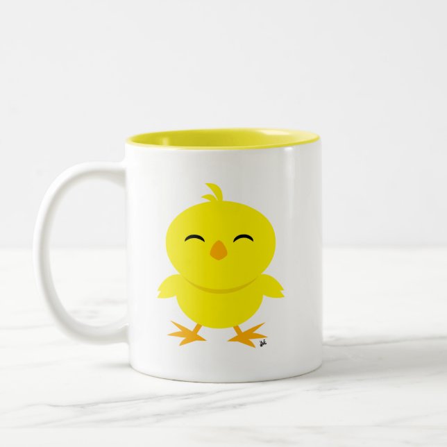 Cute Chick Smile Coffee Mug (Left)