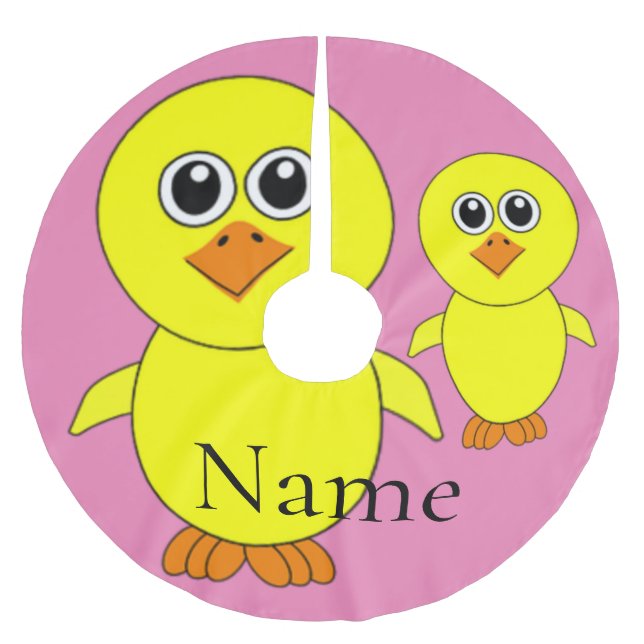 Cute Chick Thunder_Cove Brushed Polyester Tree Skirt (Front)