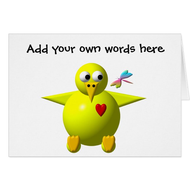 Cute chick with Dragonfly (Front Horizontal)