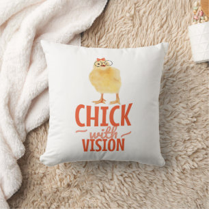Cute Chick With Glasses - Chick With Vision Cushion