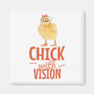 Cute Chick With Glasses - Chick With Vision Magnet