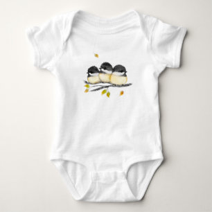 Cute Chickadee Baby Bird Baby Bodysuit
