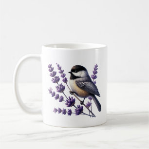 Cute chickadee bird lovers add monogram coffee mug