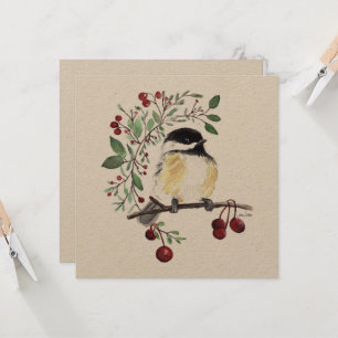 Cute Chickadee Painting Card