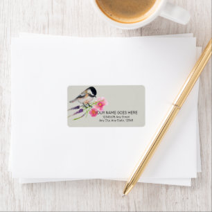 Cute Chickadee Watercolor Art Label