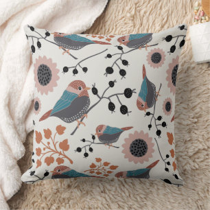 Cute Chickadees Pattern Cushion