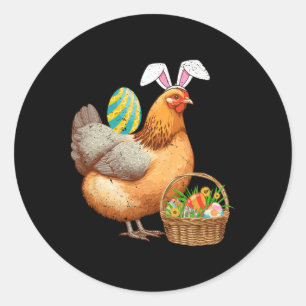 Cute Chicken And Bunny Ears Easter Egg Easter Day Classic Round Sticker
