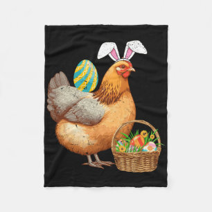 Cute Chicken And Bunny Ears Easter Egg Easter Day  Fleece Blanket