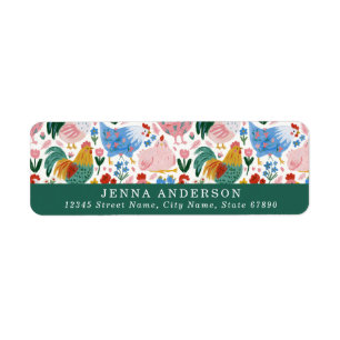 Cute Chicken Background Address Label Return Address Label