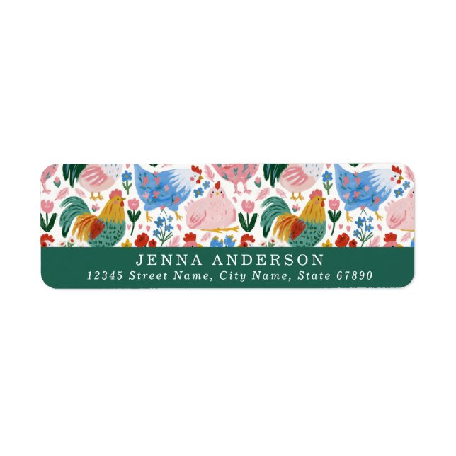 Cute Chicken Background Address Label Return Address Label (Front)