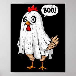 Cute Chicken Boo Happy Halloween Costume Men Women Poster