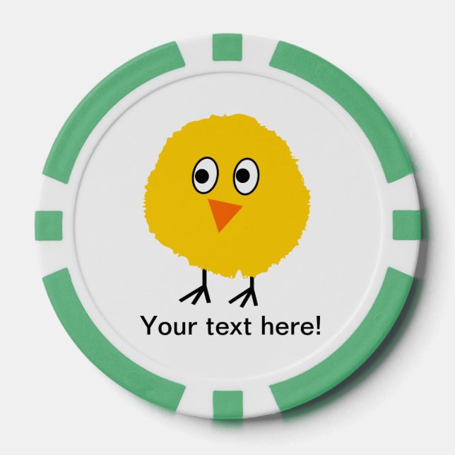 Cute chicken cartoon poker chips (Front)