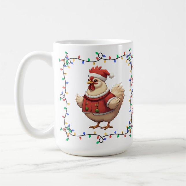 Cute Chicken Christmas Mug (Left)