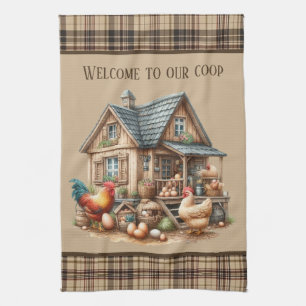 Cute chicken coop Country lovers Tea Towel
