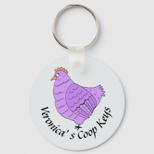Cute Chicken Coop Customized Key Ring