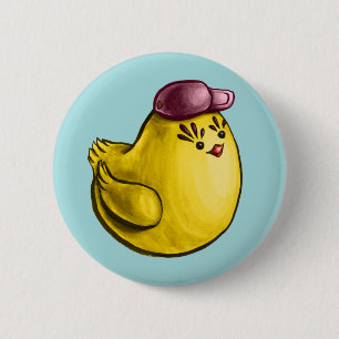 Cute Chicken Design – Funny Yellow Chick Easter 6 Cm Round Badge