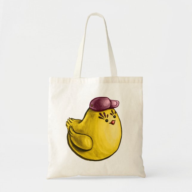 Cute Chicken Design – Funny Yellow Chick Easter Tote Bag (Front)