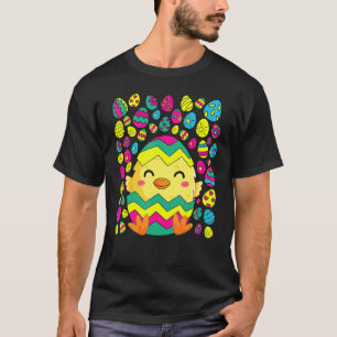 Cute Chicken Easter Colourful Eggs For The Chicken T-Shirt