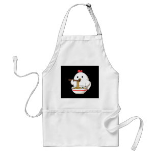 Cute Chicken Eating Ramen Noodles Kawaii Illustrat Standard Apron