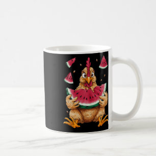 Cute Chicken Eating Watermelon Fruit Summer Men Wo Coffee Mug