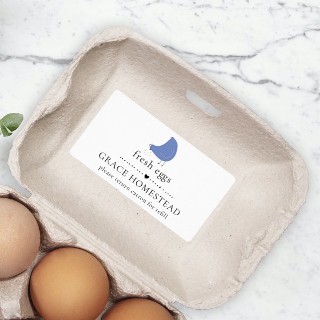 Cute Chicken Farm Blue Egg Carton Label (Creator Uploaded)