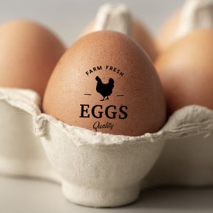Cute Chicken Farm Fresh Floral Egg Rubber Stamp