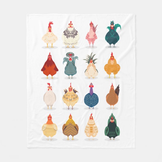 Cute Chicken Fleece Blanket (Front)