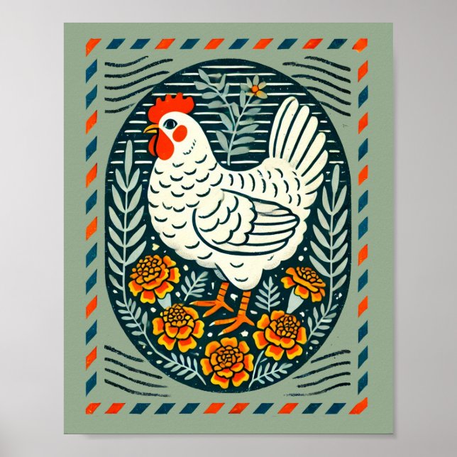 Cute Chicken Hen Coop Keeper                       Poster (Front)