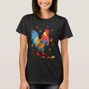 Cute Chicken Leaves And Scarf Autumn Autumn Pumpki T-Shirt