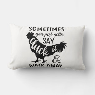 Cute Chicken Lover Farm Farmer Rooster Black Lumbar Cushion