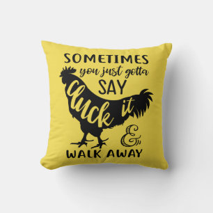 Cute Chicken Lover Farm Farmer Rooster Yellow Cushion