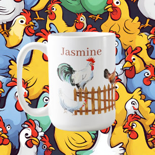 cute chicken lovers add name coffee mug