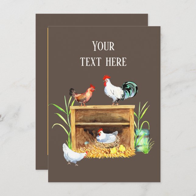 cute chicken lovers add sentiment card (Front/Back)