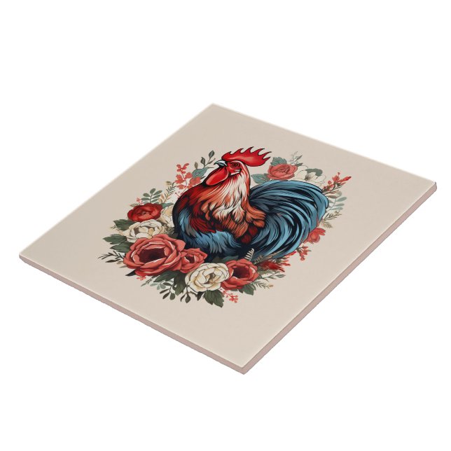 Cute chicken lovers Country Ceramic Tile (Side)