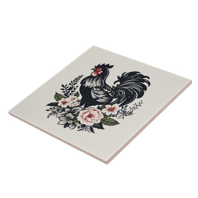 Cute chicken lovers Country  Ceramic Tile (Side)