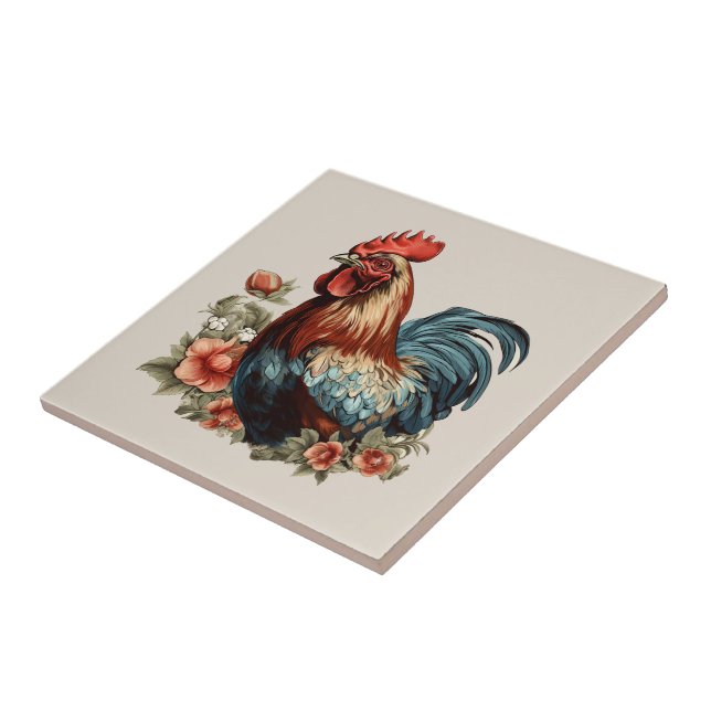 Cute chicken lovers Country  Ceramic Tile (Side)