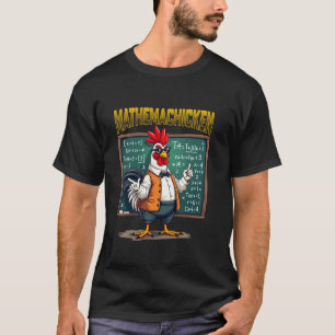 Cute Chicken Math Teacher Mathemachicken Funny Far T-Shirt