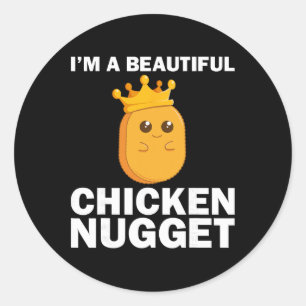 Cute Chicken Nugget Art For Women Girls Chicken Nu Classic Round Sticker