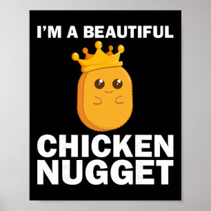 Cute Chicken Nugget Art For Women Girls Chicken Nu Poster