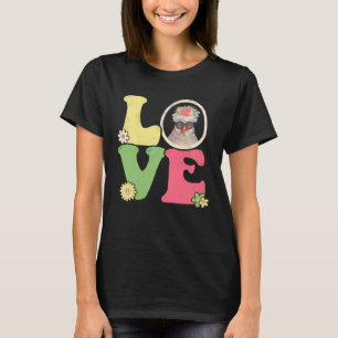 Cute Chicken  Peace Sign Love 60s 70s Groovy Hippi T-Shirt
