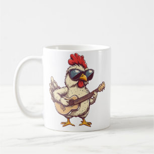 Cute Chicken Playing Guitar Chickens Musician Musi Coffee Mug