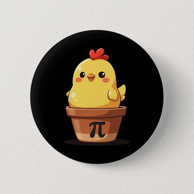 Cute Chicken Pot Pi Day Pie Math Teachers Lover 3. 6 Cm Round Badge (Front)