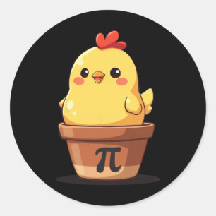 Cute Chicken Pot Pi Day Pie Math Teachers Lover 3. Classic Round Sticker