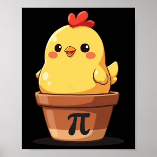 Cute Chicken Pot Pi Day Pie Math Teachers Lover 3. Poster