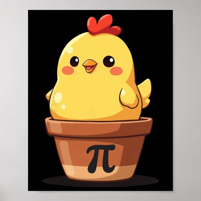Cute Chicken Pot Pi Day Pie Math Teachers Lover 3. Poster (Front)