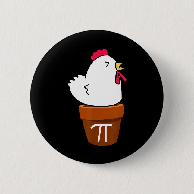 Cute Chicken Pot Pie Funny Math Pun Pi Symbol  6 Cm Round Badge (Front)