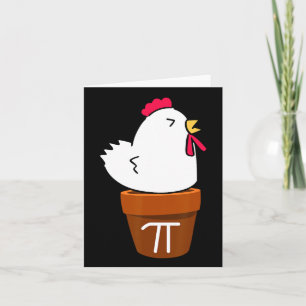 Cute Chicken Pot Pie Funny Math Pun Pi Symbol Card