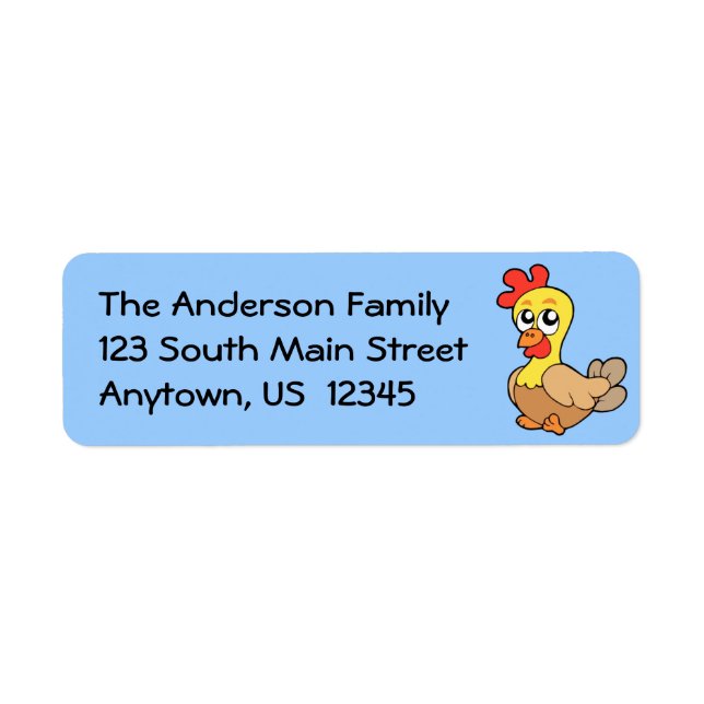 Cute Chicken Return Address Label (Front)