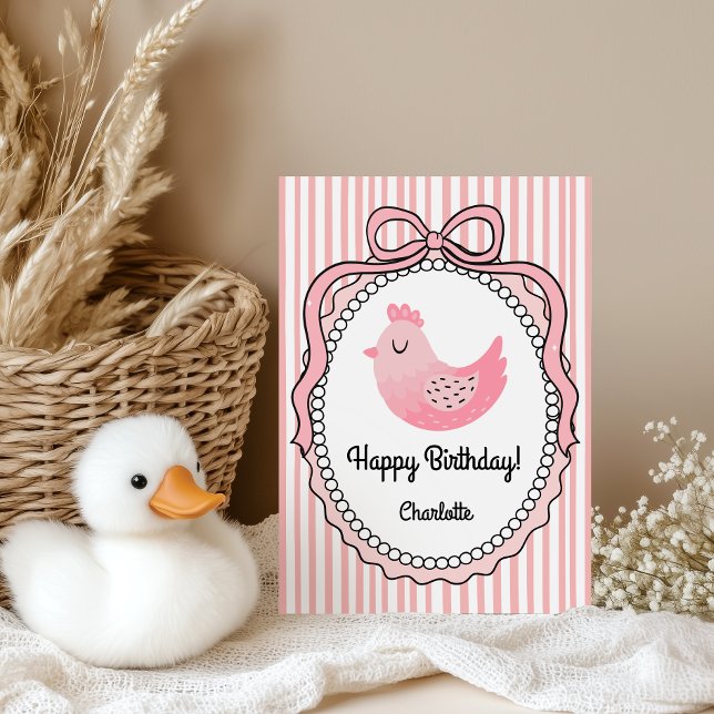 Cute Chicken Stripes Folded Greeting Card (Creator Uploaded)